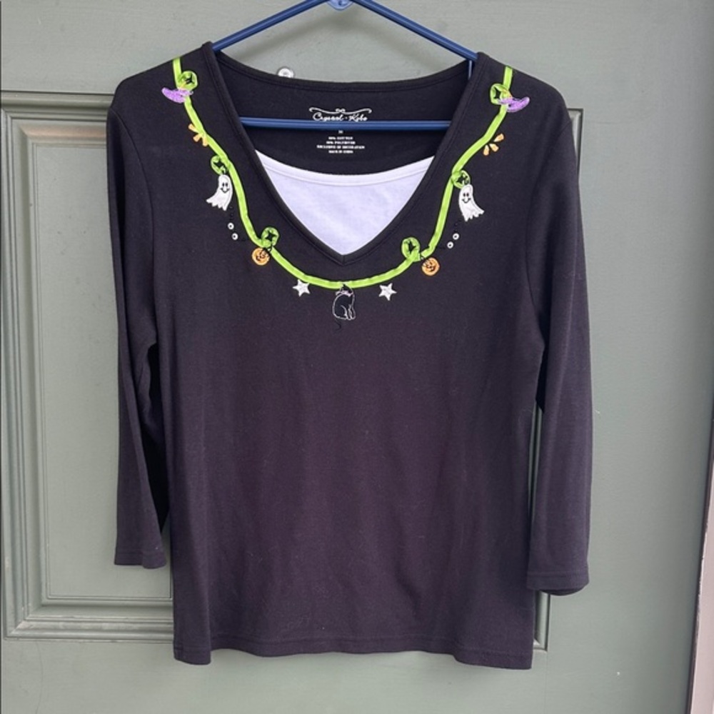 Vintage Crystal Kobe Embroidered Halloween Holiday Shirt